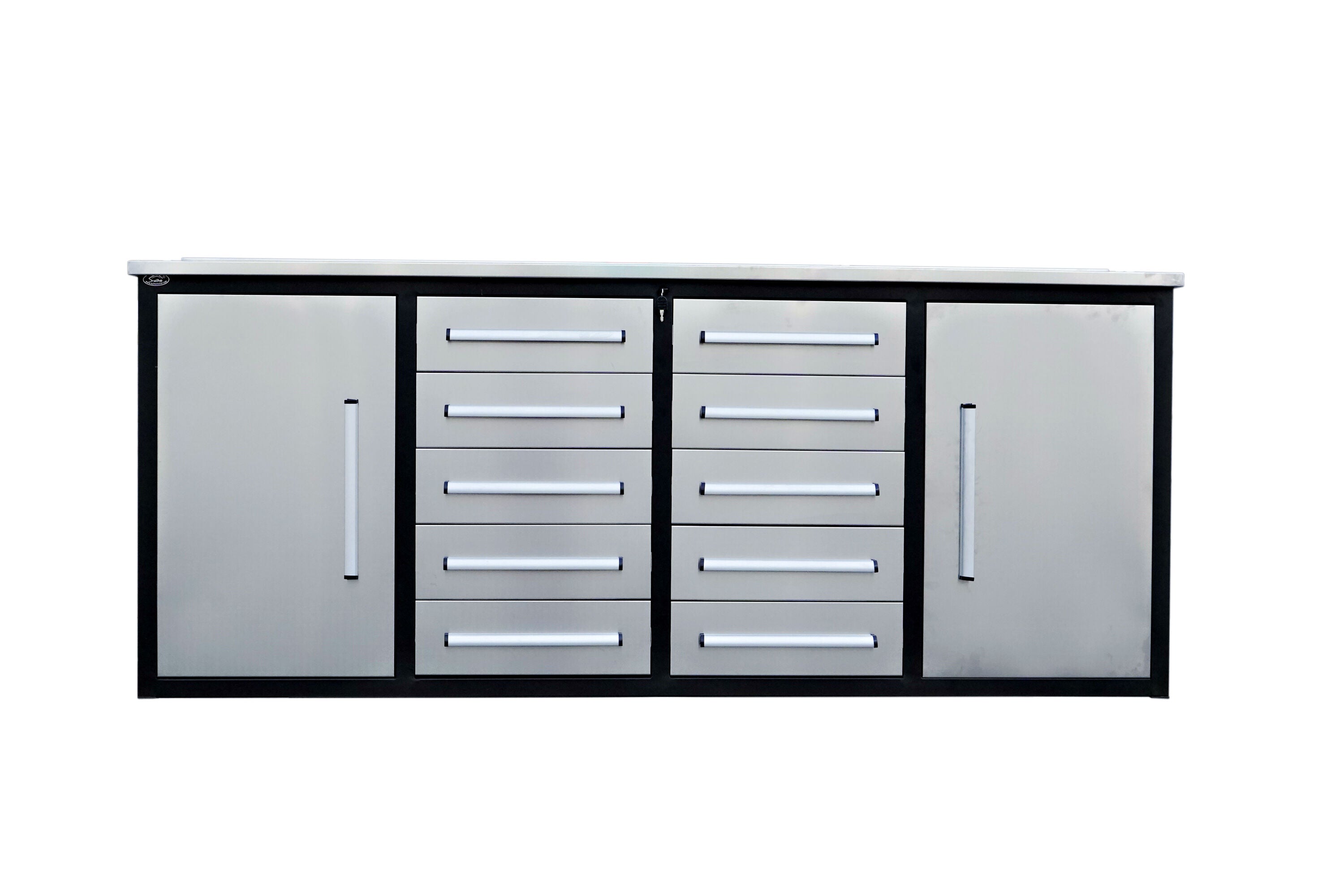 Steelman 7' Stainless Steel Garage Cabinet Workbench (10 Drawers