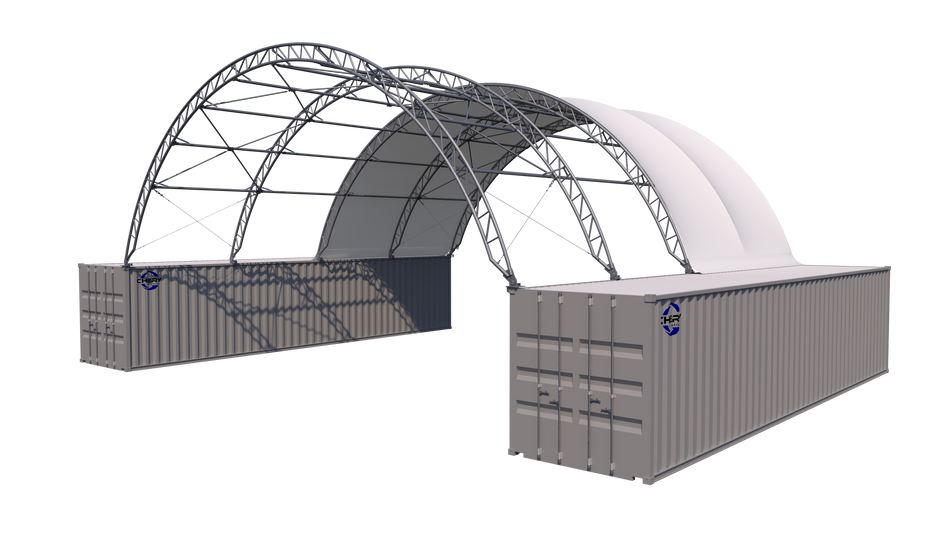 NORDURA Abri conteneur à toit en dôme 40 pi x 40 pi x 15 pi