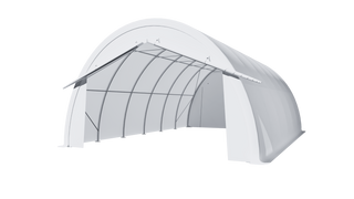Gold Mountain Single Truss Round Storage Shelter W20'xL30'xH12' - 420g PVC 5ft Arch space