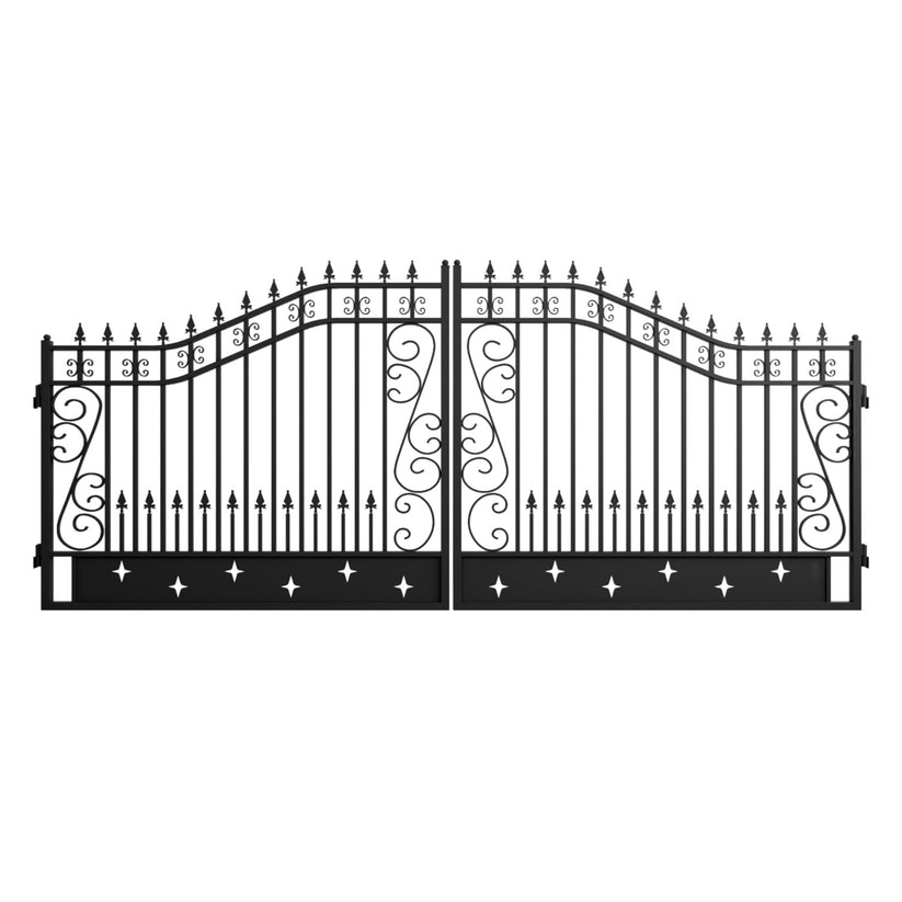 Greatbear Dual Swing Wrought Iron Gate with Pattern "Star"