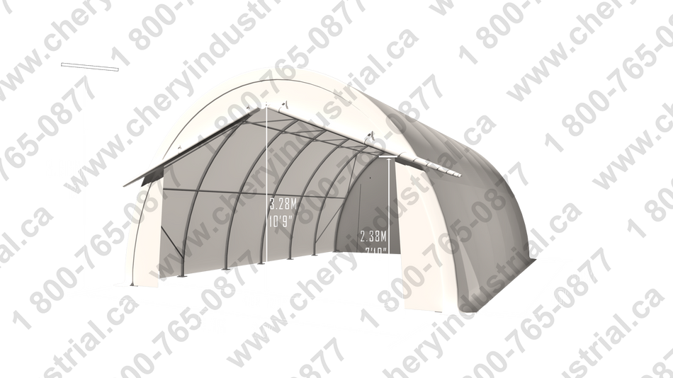 Gold Mountain Single Truss Round Storage Shelter W20'xL30'xH12' - 300g PE 5ft Arch space