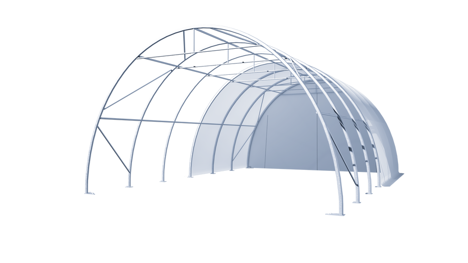 Abri de stockage à simple ferme, Gold Mountain, W20'xL20'xH12'- PVC 420g Espace en Arc de 5ft