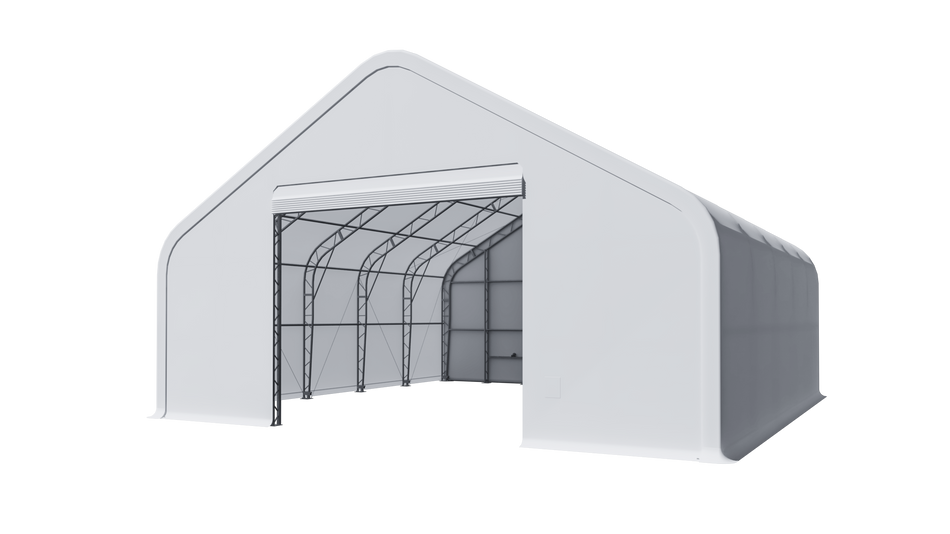 Double Truss Peak M Model Storage Shelter W40'xL40'xH22'