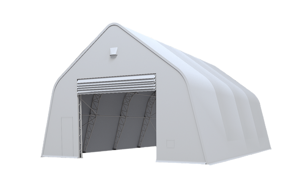 Double Truss Peak M Model Storage Shelter W30'xL40'xH20'