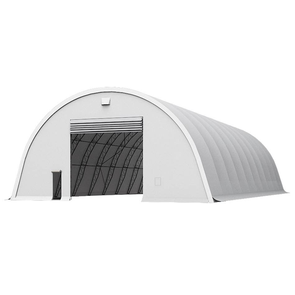 Double Truss Round M Model Storage Shelter W50'xL100'xH25'