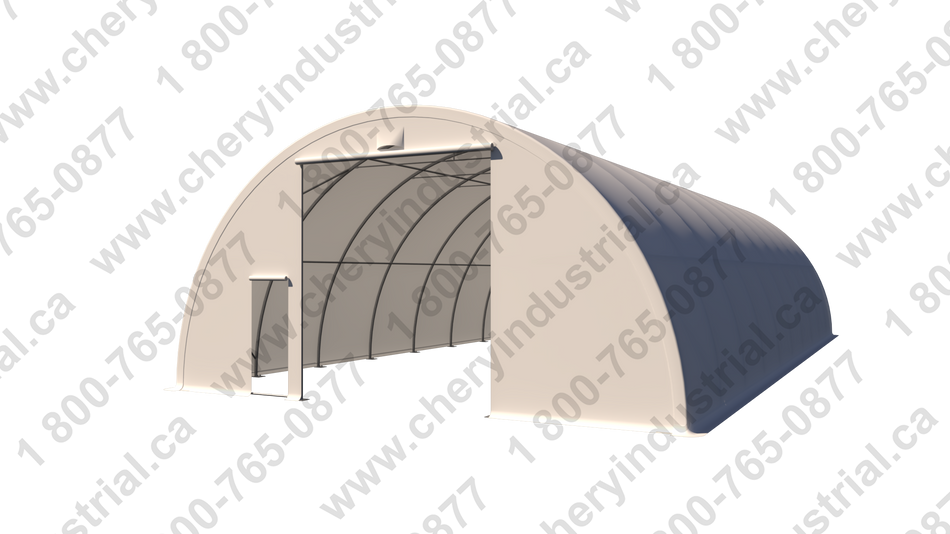 Gold Mountain Single Truss Round Storage Shelter W30'xL64'xH15' 4FT - 500g PVC