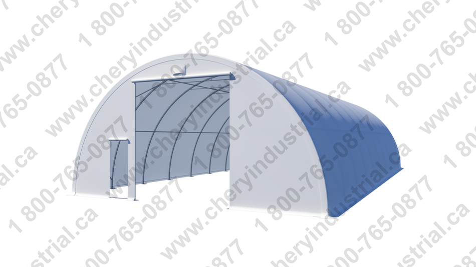 Gold Mountain Single Truss Round Storage Shelter W30'xL64'xH15' 4FT - 500g PVC