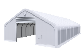Gold Mountain – Abri d’entreposage à ferme simple et toit en pointe W30' × L64' × H15' – espacement des arches de 4 pi