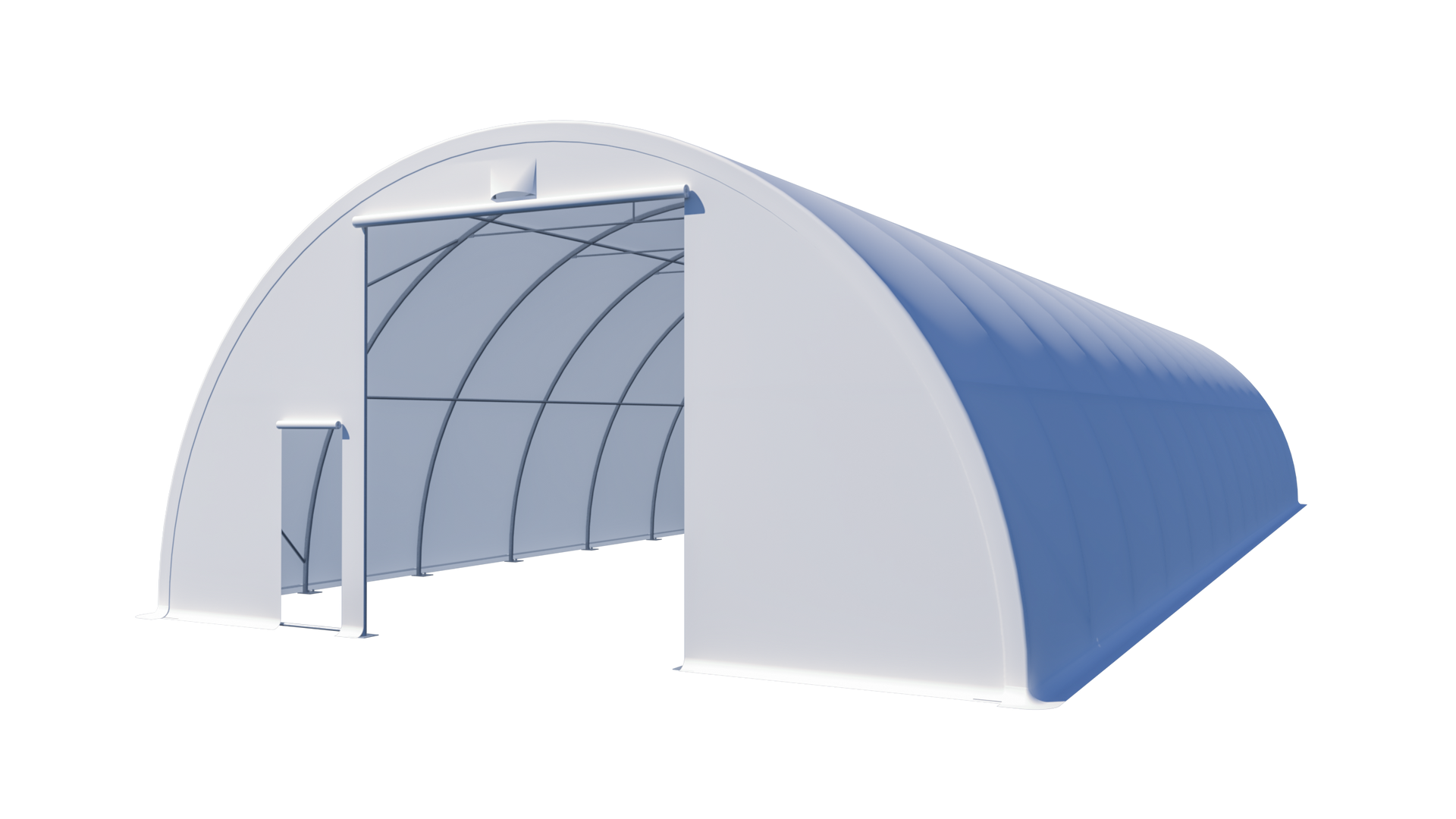 Gold Mountain Single Truss Round Storage Shelter W30'xL85'xH15