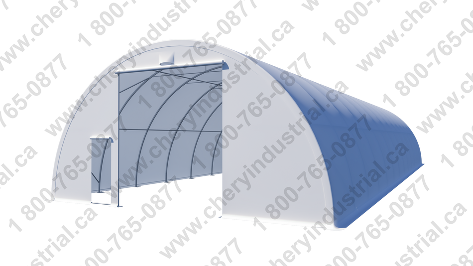 Gold Mountain Single Truss Round Storage Shelter W30'xL84'xH15' 4FT - 500g PVC