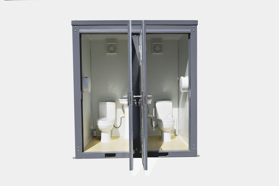 Bastone Portable Restroom 2 Private Toilet Stalls