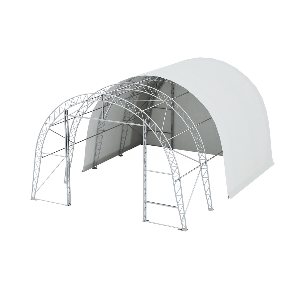 Double Truss Round M Model Storage Shelter W30'xL40'xH20'