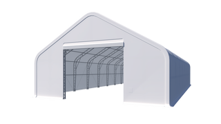 Double Truss Peak M Model Storage Shelter W50'xL80'xH23'