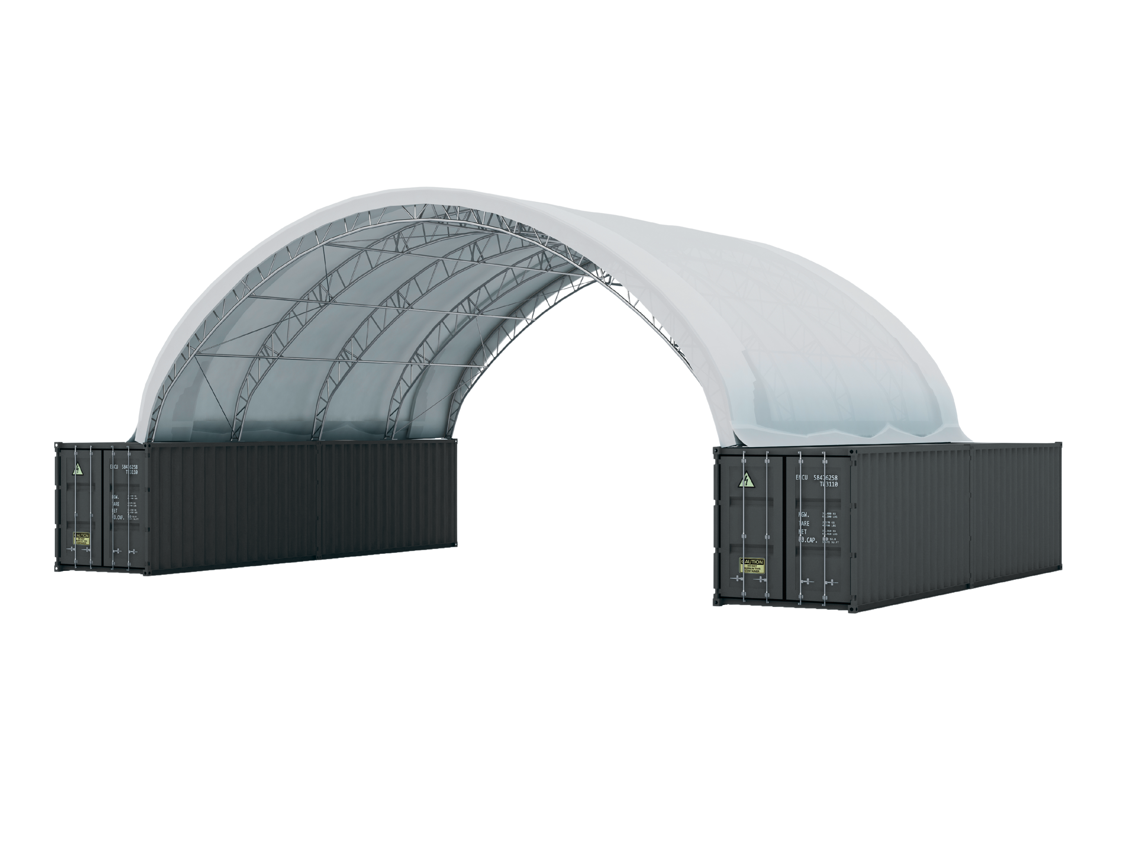 Double Truss Shipping Container Canopy Shelter 50'x40'x17' - Model M ...