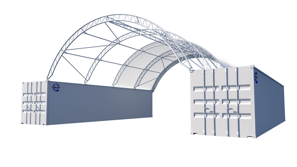 Double Truss Shipping Container Canopy Shelter 30'x40'x10' - Model M