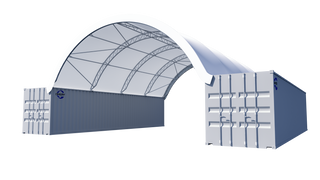 Double Truss Shipping Container Canopy Shelter 30'x40'x10' - Model M