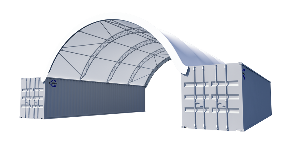 Double Truss Shipping Container Canopy Shelter 30'x40'x10' - Model M