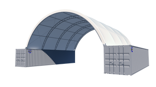 Gold Mountain Double Truss Shipping Container Canopy Shelter 40'x40'x15'