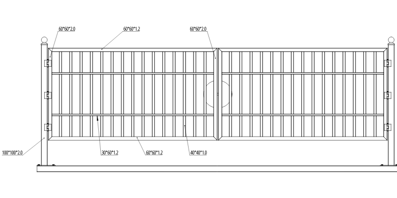 Barrière d'allée en métal Greatbear 20' Farm TM18-NCC