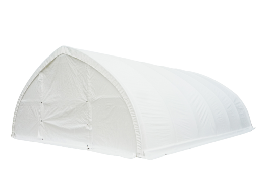 Gold Mountain Single Truss Arch Wall Peak Storage Shelter W30'xL65'xH15' - 500g PVC