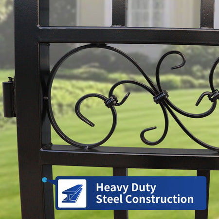 Welded scrollwork detail on Greatbear wrought iron driveway gate