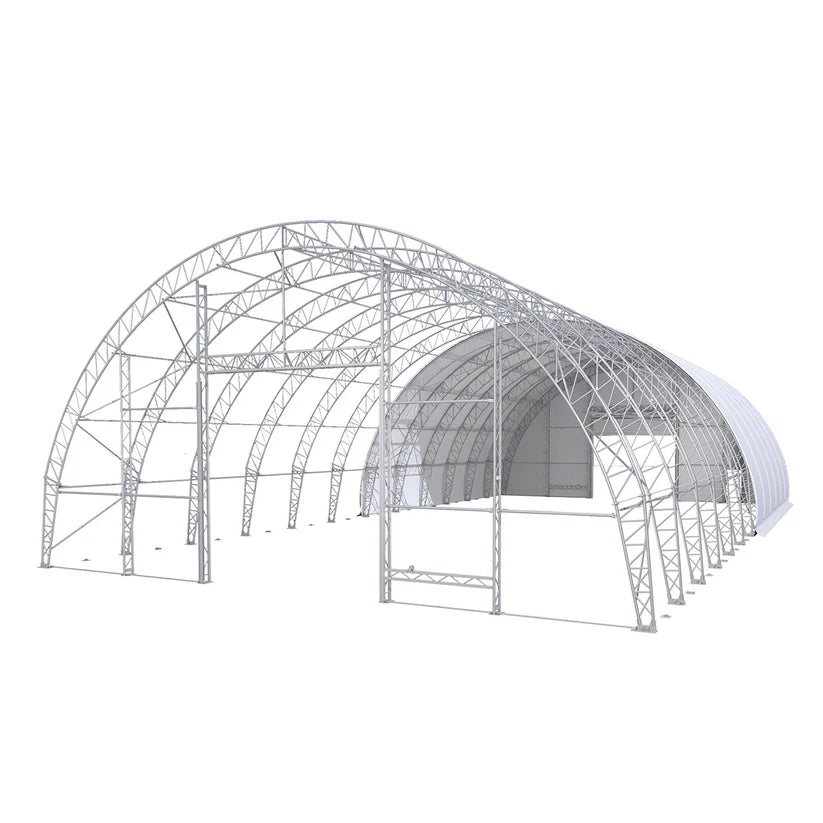 Double Truss Round M Model Storage Shelter W60'xL120'xH30'