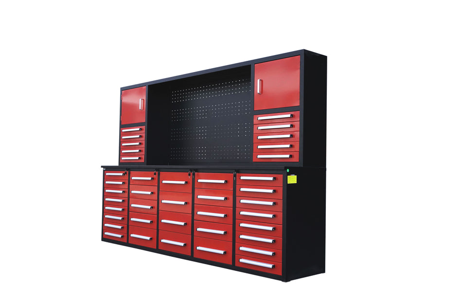 Steelman 10' Garage Cabinet Workbench (40 Drawers & 2 Cabinets)