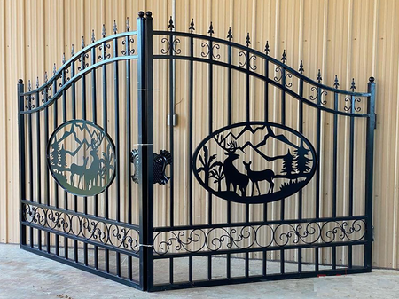 Greatbear Dual Swing Wrought Iron Gate for Driveway