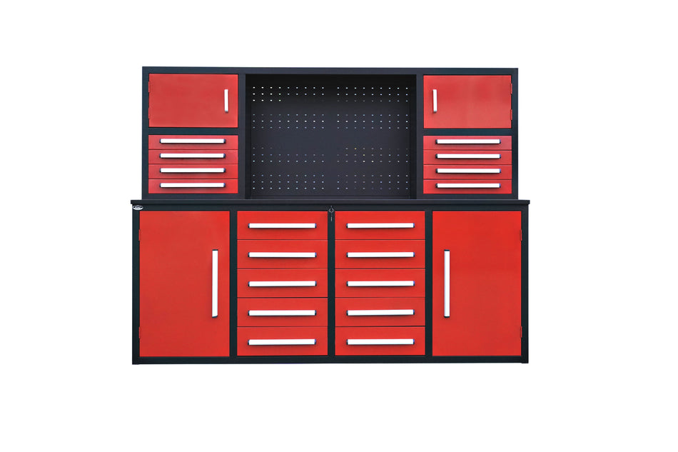 Steelman 7' Garage Cabinet Workbench (18 Drawers & 4 Cabinets)