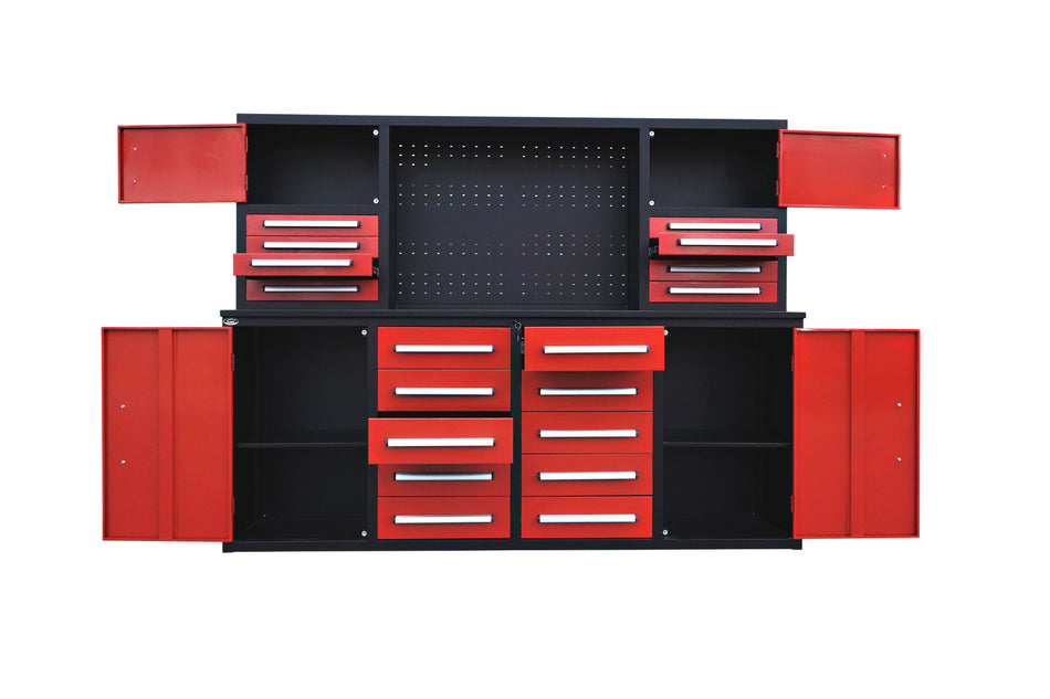 Steelman 7' Garage Cabinet Workbench (18 Drawers & 4 Cabinets)