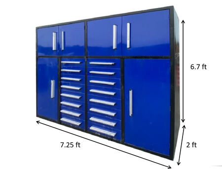 Steelman 7' Garage Storage Cabinets (16 Drawers)