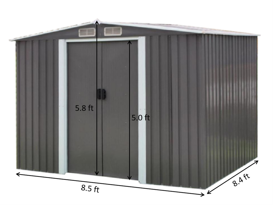 Bastone Portable Metal Storage Shed 8'x8'