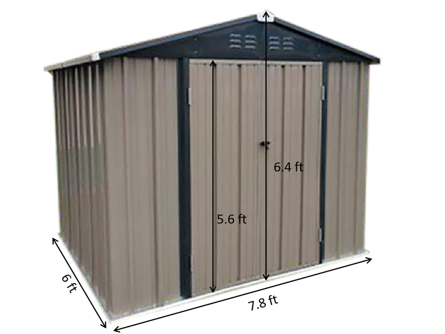 Bastone Portable Metal Storage Shed 6'x8'