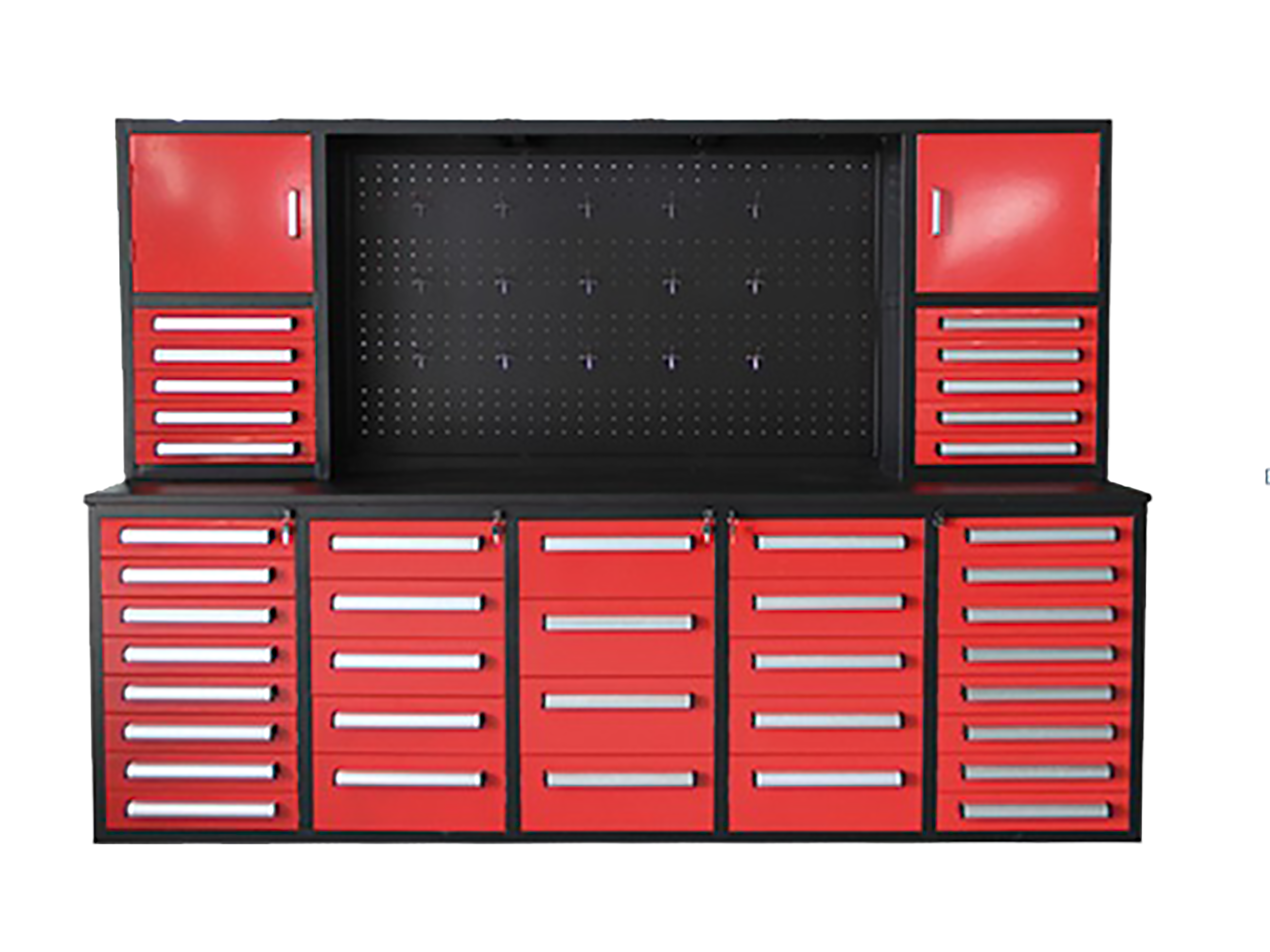 Steelman 10' Storage Cabinet with Workbench (40 Drawers & 2 Cabinets)