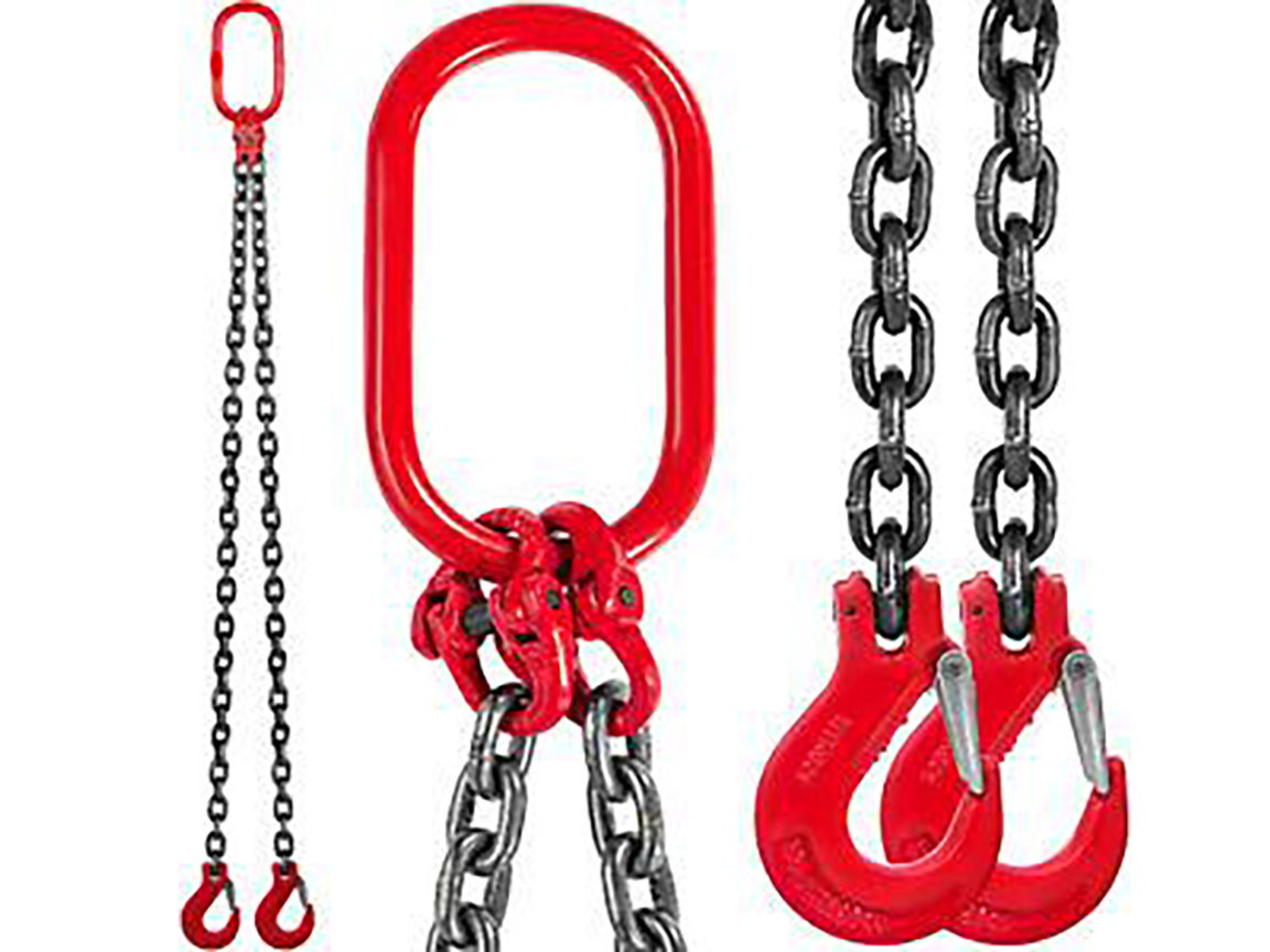 Greatbear Double Leg Lifting Chain Sling w/ Sling Hooks 5/16'' 7ft